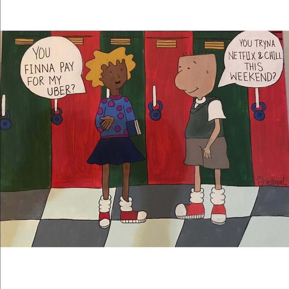 90s cartoon painting